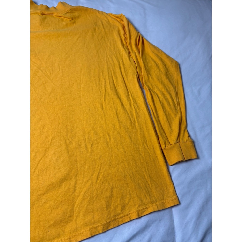 Starter Long Sleeve T-Shirt Mens Medium Yellow Excellent Embroidered Logo Cotton - Picture 10 of 11